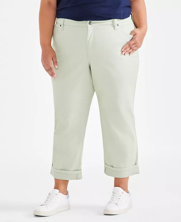 Alfani Style & Co Plus Size Curvy Roll-Cuff Capri Jeans Created For Macy's Women's Fashion Shoes & Accessories
