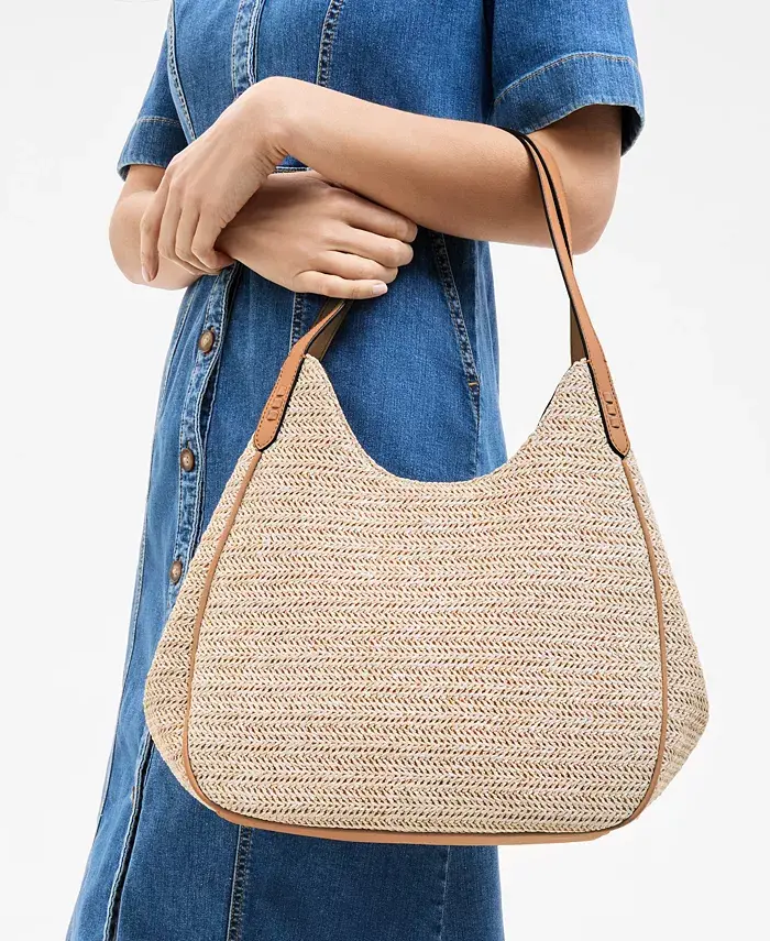 Alfani Style & Co Straw Medium 4-Poster Tote Exclusively At Macy's Handbags Purses & Accessories
