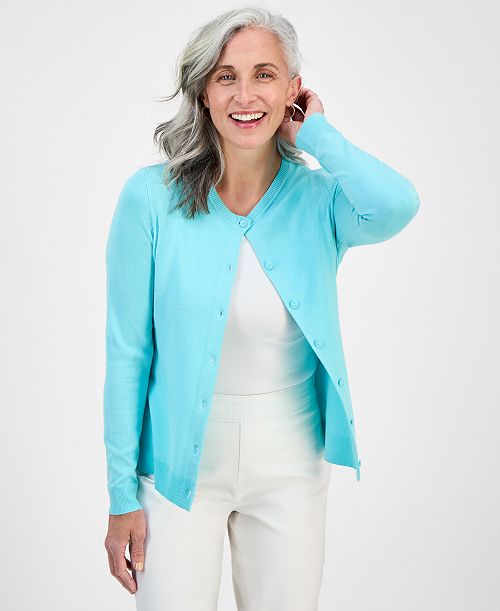alfani Style & Co Women's Button-Up Cardigan Regular & Petite Created for Macy's Women's Fashion Shoes & Accessories