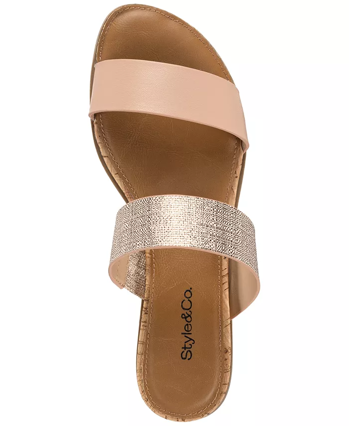 Alfani Style & Co Women's Elliee Flat Cushioned Sandals Exclusively At Macy's Women's Fashion Shoes & Accessories