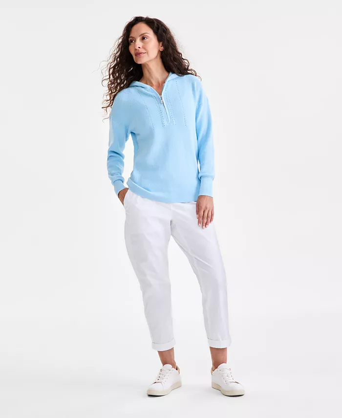 Alfani Style & Co Women's Front-Zip Long-Sleeve Hoodie Sweater Exclusively At Macy's Women's Fashion Shoes & Accessories