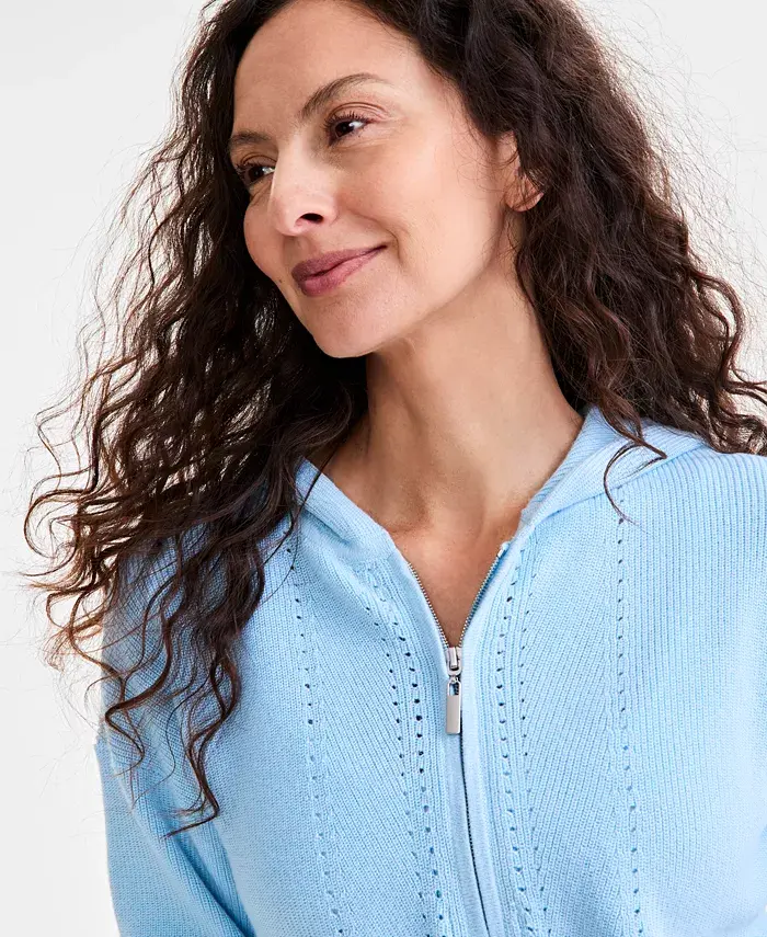 Alfani Style & Co Women's Front-Zip Long-Sleeve Hoodie Sweater Exclusively At Macy's Women's Fashion Shoes & Accessories
