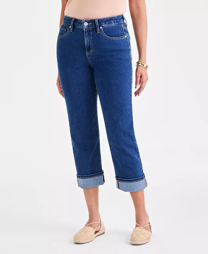 Alfani Style & Co Women's High-Rise Cuffed Capri Jeans Exclusively At Macy's Women's Fashion Shoes & Accessories
