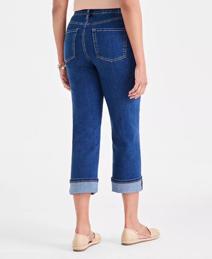 Alfani Style & Co Women's High-Rise Cuffed Capri Jeans Exclusively At Macy's Women's Fashion Shoes & Accessories