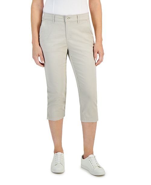 alfani Style & Co Women's Mid-Rise Comfort Waist Capri Pants Exclusively at Macy's Women's Fashion Shoes & Accessories