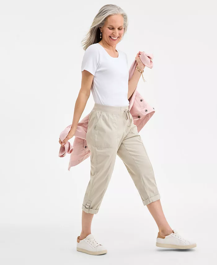 Alfani Style & Co Women's Mid-Rise Pull-On Capri Pants Exclusively At Macy's Women's Fashion Shoes & Accessories