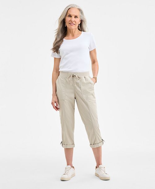 alfani Style & Co Women's Mid-Rise Pull-On Capri Pants Exclusively at Macy's Women's Fashion Shoes & Accessories