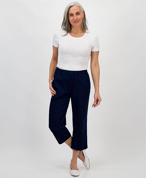 alfani Style & Co Women's Mid-Rise Pull-On Capri Pants Regular & Petite Exclusively at Macy's Women's Fashion Shoes & Accessories
