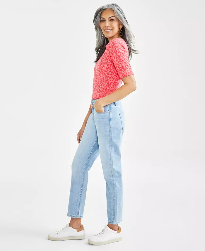 Alfani Style & Co Women's Mid-Rise Relaxed Girlfriend Jeans Created For Macy's Women's Fashion Shoes & Accessories