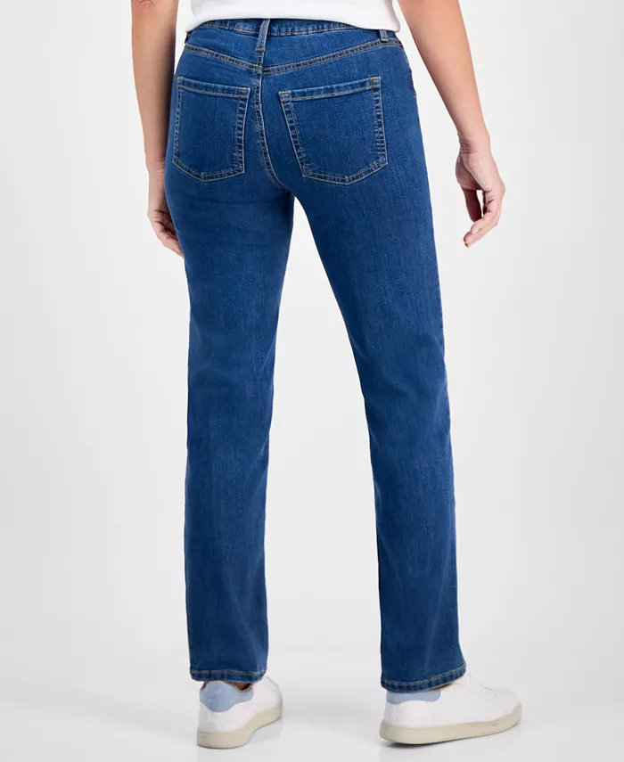 Alfani Style & Co Women's Mid-Rise Straight-Leg Denim Jeans Exclusively At Macy's Women's Fashion Shoes & Accessories