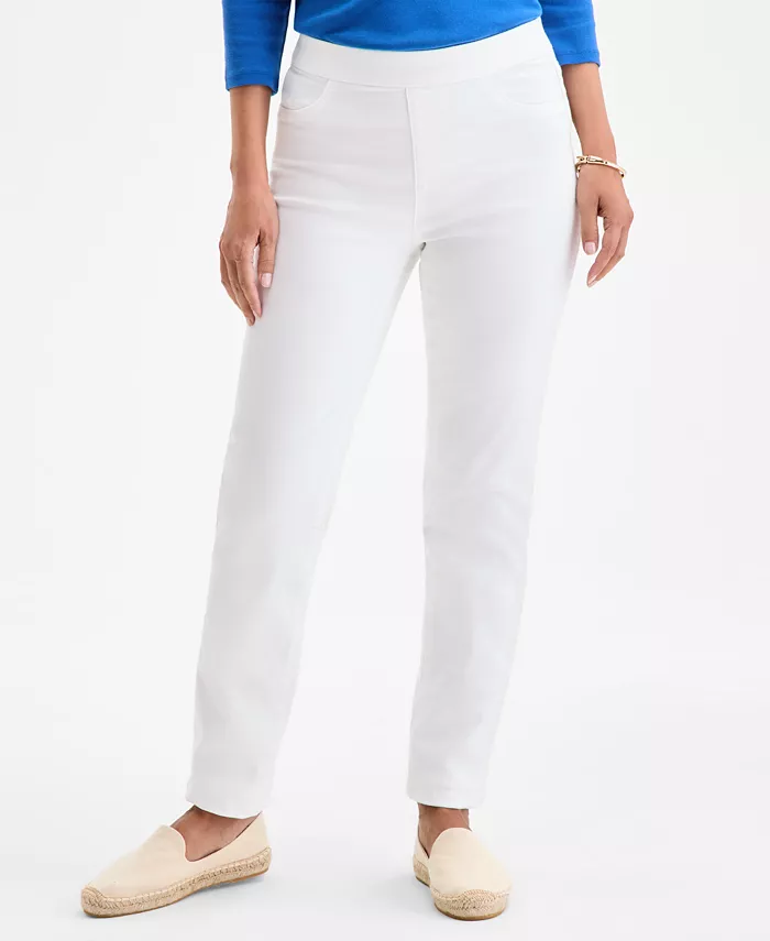 Alfani Style & Co Women's Mid-Rise Straight Pull-On Jeans Exclusively At Macy's Women's Fashion Shoes & Accessories