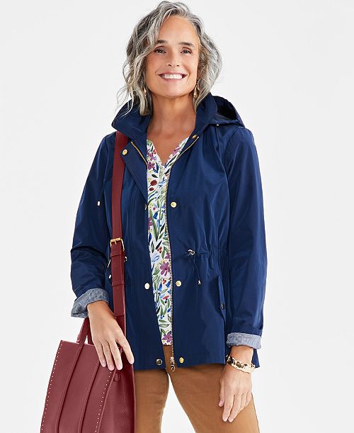 alfani Style & Co Women's Petite Hooded Anorak Created for Macy's Petites