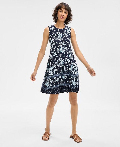 alfani Style & Co Women's Printed Sleeveless Flip-Flop Dress Exclusively at Macy's Women's Fashion Shoes & Accessories