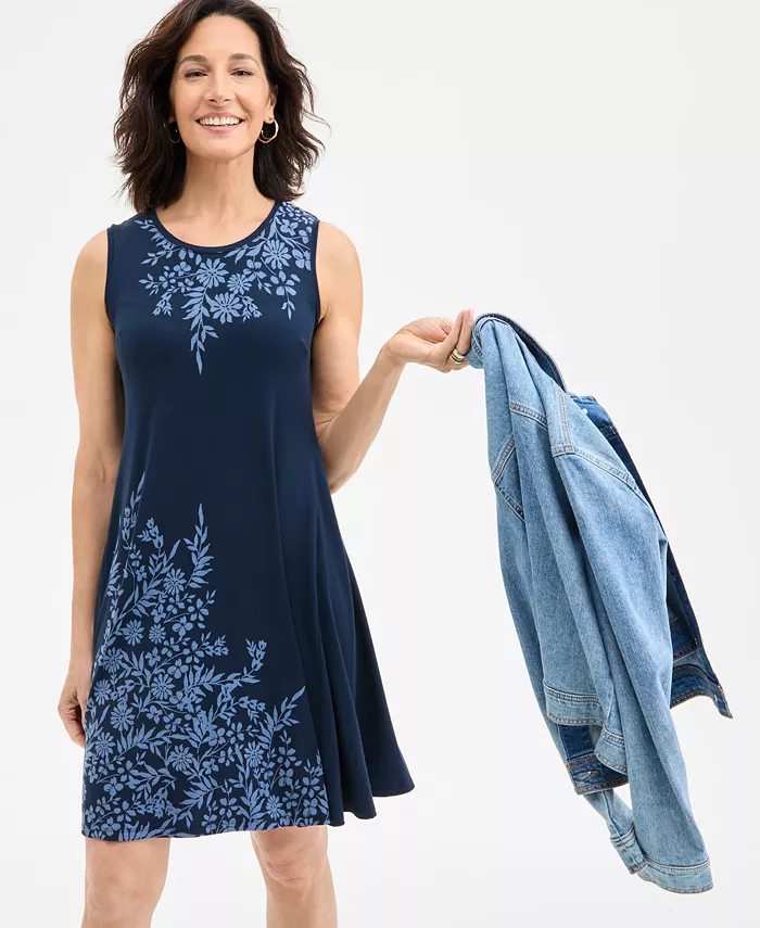 Alfani Style & Co Women's Printed Sleeveless Flip-Flop Dress Exclusively At Macy's Women's Fashion Shoes & Accessories