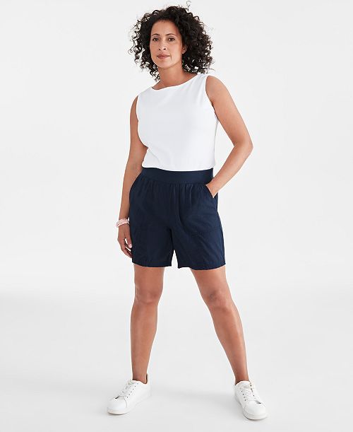 alfani Style & Co Women's Pull-On Utility-Pocket Shorts Created for Macy's Women's Fashion Shoes & Accessories