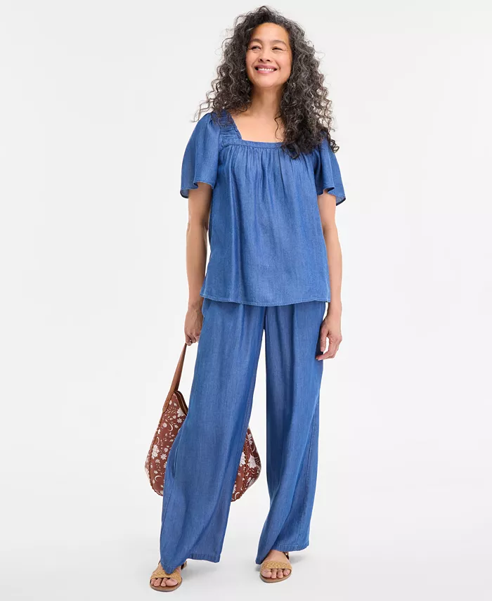 Alfani Style & Co Women's Square-Neck Top Exclusively At Macy's Women's Fashion Shoes & Accessories