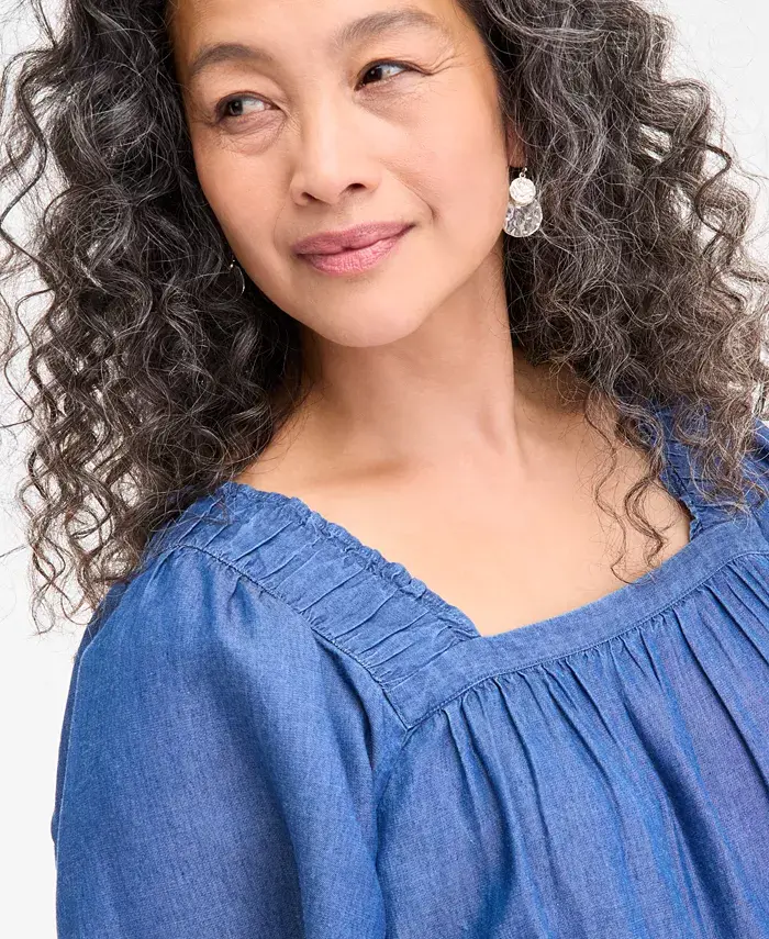 Alfani Style & Co Women's Square-Neck Top Exclusively At Macy's Women's Fashion Shoes & Accessories