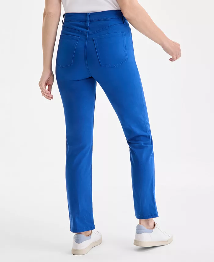 Alfani Style & Co Women's Straight-Leg High Rise Twill Pants Created For Macy's Women's Fashion Shoes & Accessories