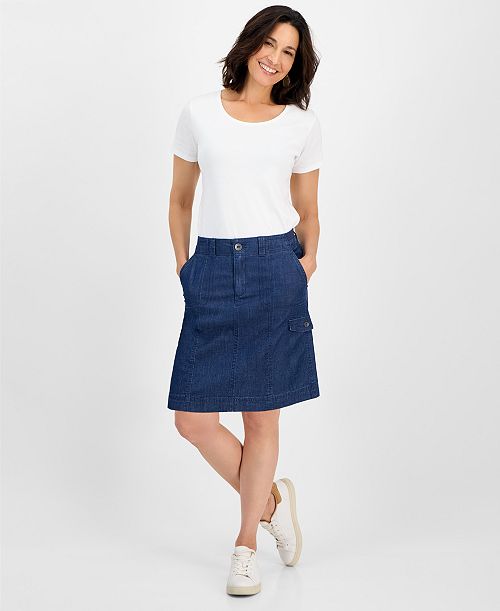 alfani Style & Co Women's Zig-Zag Cargo Pocket Skirt Exclusively at Macy's Women's Fashion Shoes & Accessories