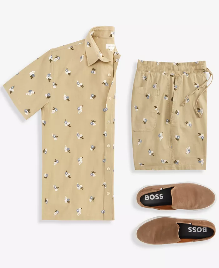 Alfani Sun + Stone Men's Floral Shirt & Drawstring Shorts Exclusively At Macy's Men's Fashion & Accessories