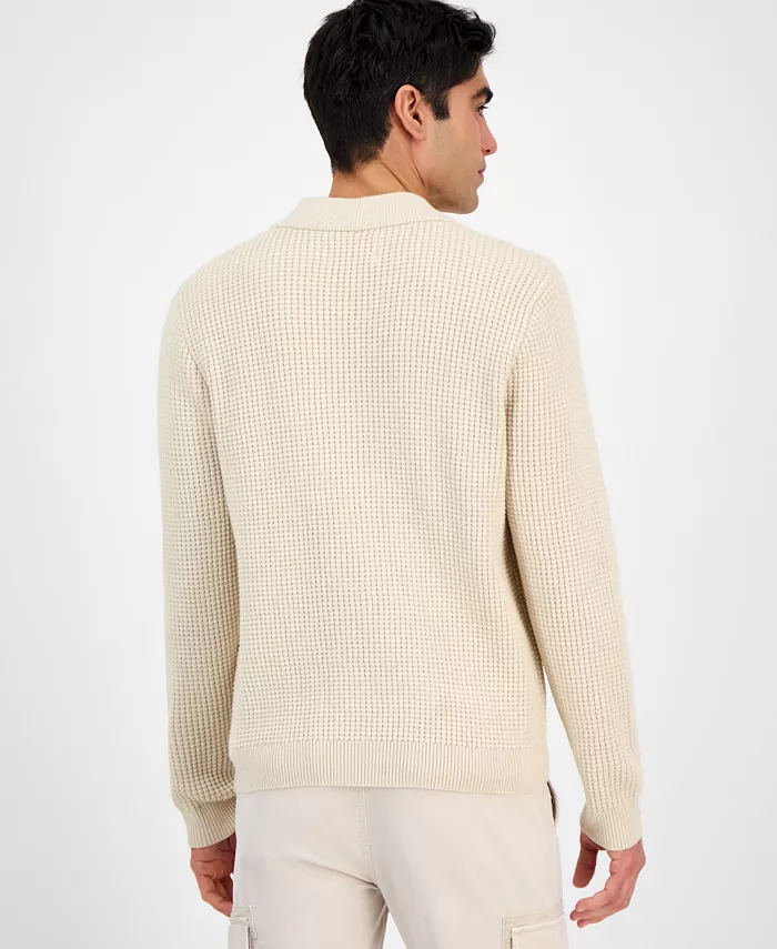 Alfani Sun + Stone Men's Long Sleeve Waffle Knit Cardigan Sweater Exclusively At Macy's Men's Fashion & Accessories