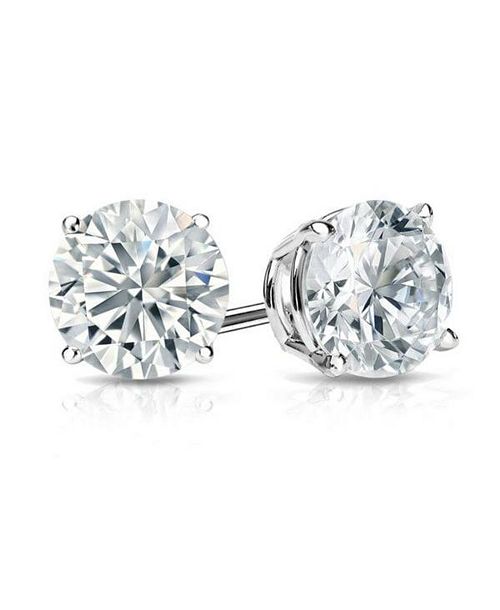 alfani Suzy Levian New York Suzy Levian Sterling Silver Cubic Zirconia Round-Cut Classic Stud Earrings Jewelry & Watches