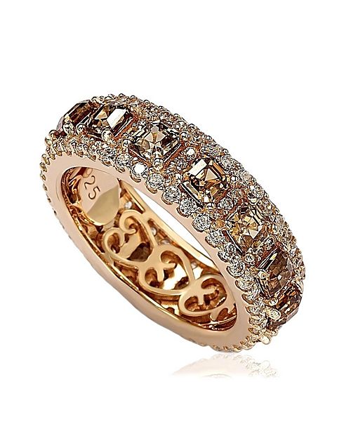 alfani Suzy Levian New York Suzy Levian Sterling Silver Cubic Zirconia Modern Eternity Band Ring Jewelry & Watches