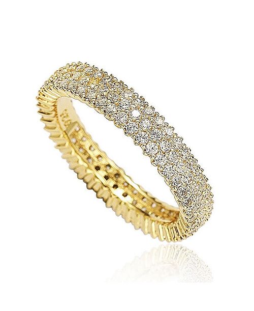 alfani Suzy Levian New York Suzy Levian Sterling Silver Micro-Pave White Cubic Zirconia Eternity Band Ring Jewelry & Watches