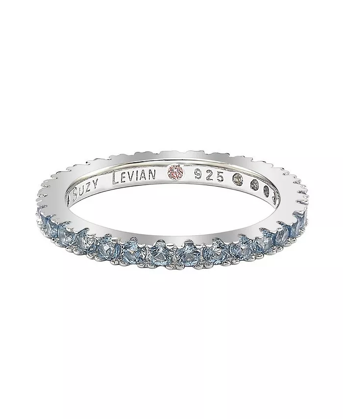 Alfani Suzy Levian New York Suzy Levian Sterling Silver Thin Cubic Zirconia Eternity Band Ring Jewelry & Watches