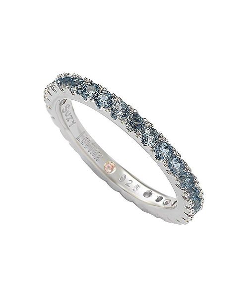alfani Suzy Levian New York Suzy Levian Sterling Silver Thin Cubic Zirconia Eternity Band Ring Jewelry & Watches