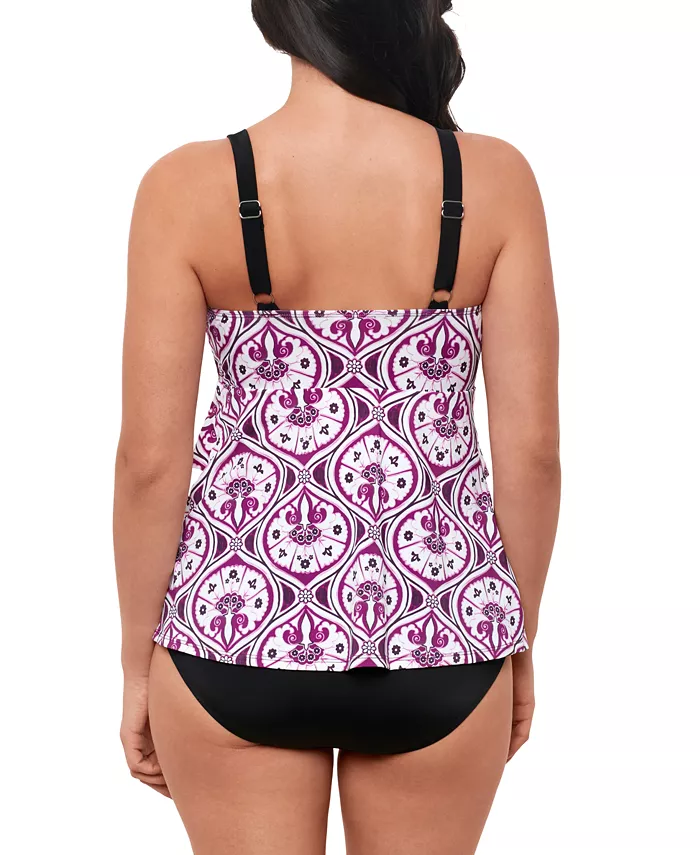 Alfani Swim Solutions Women's Printed Tiered Fauxkini One-Piece Swimsuit Created For Macy's Women's Fashion Shoes & Accessories