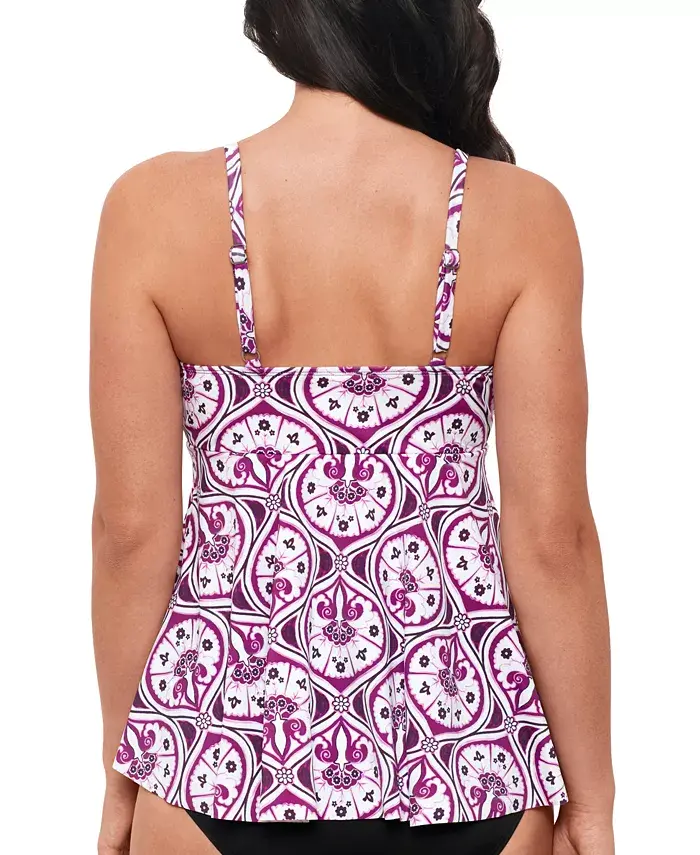 Alfani Swim Solutions Women's Tiletale V-Neck Tankini Top Created For Macy's Women's Fashion Shoes & Accessories