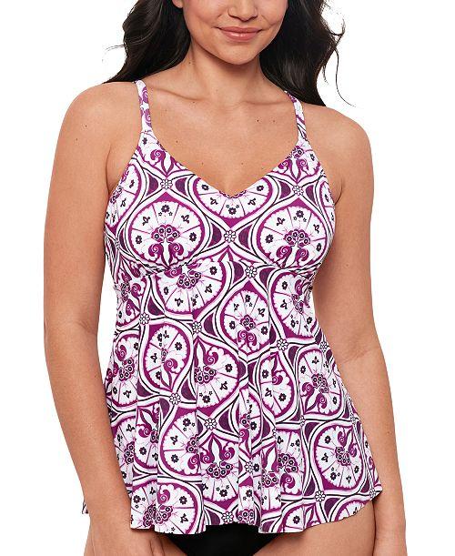 alfani Swim Solutions Women's Tiletale V-Neck Tankini Top Created for Macy's Women's Fashion Shoes & Accessories