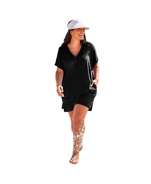 alfani Swimsuits for All Women's French Terry Lightweight Cover Up Tunic Women's Fashion Shoes & Accessories