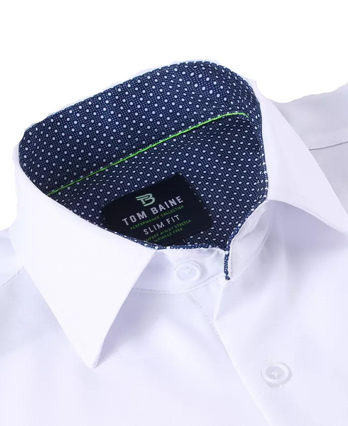 Alfani Tom Baine Men's Slim Fit Short Sleeve Performance Button Down Dress Shirt Men's Fashion & Accessories