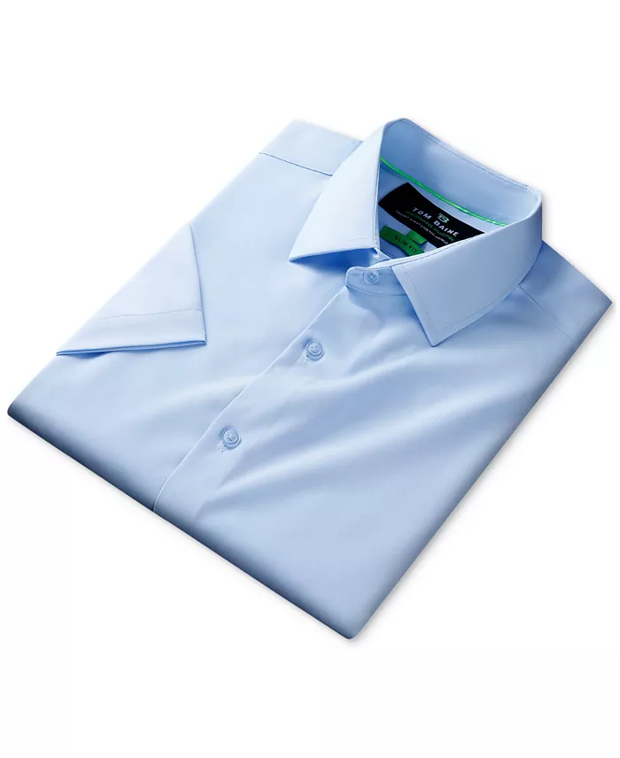 Alfani Tom Baine Men's Slim Fit Short Sleeve Performance Button Down Dress Shirt Men's Fashion & Accessories