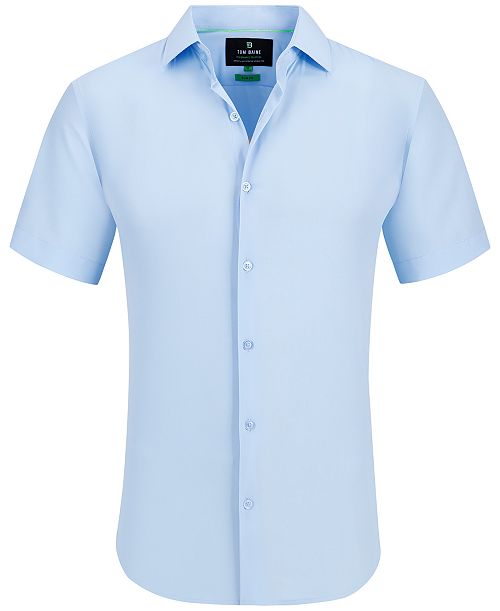 alfani Tom Baine Men's Slim Fit Short Sleeve Performance Button Down Dress Shirt Men's Fashion & Accessories
