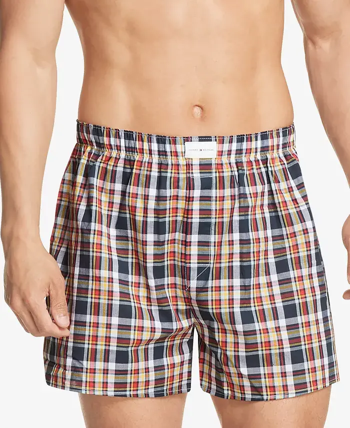 Alfani Tommy Hilfiger Men's 3-Pack Classic Printed Cotton Poplin Boxers Men's Fashion & Accessories