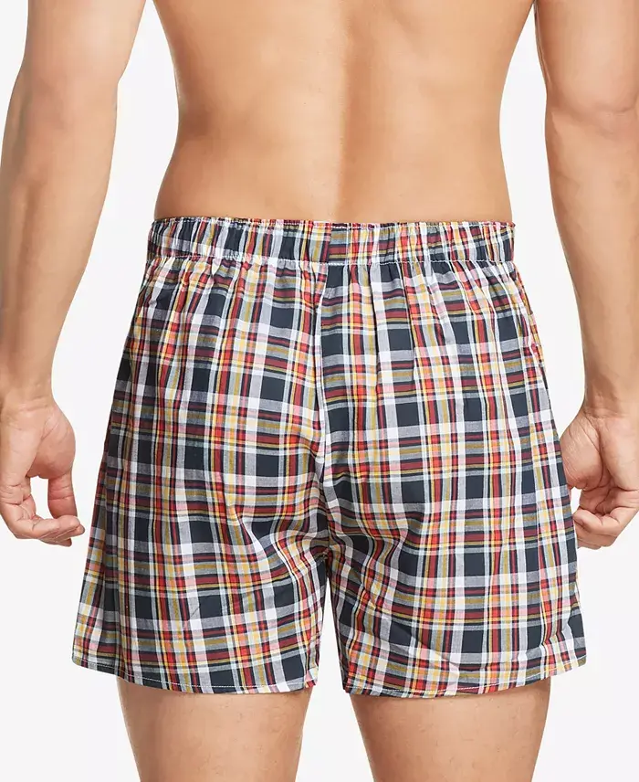 Alfani Tommy Hilfiger Men's 3-Pack Classic Printed Cotton Poplin Boxers Men's Fashion & Accessories