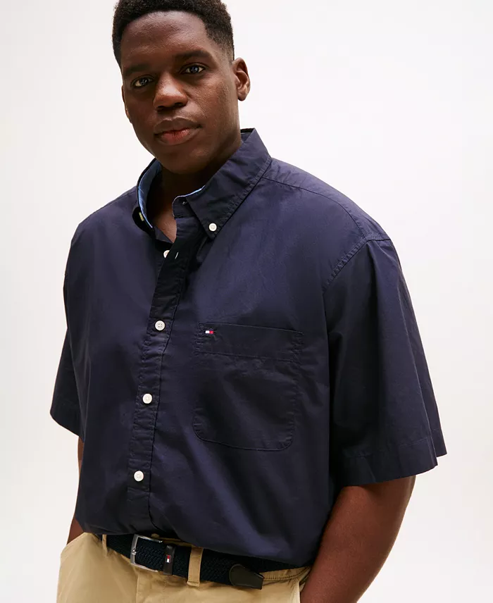 Alfani Tommy Hilfiger Men's Big & Tall Maxwell Short-Sleeve Button-Down Shirt Men's Fashion & Accessories
