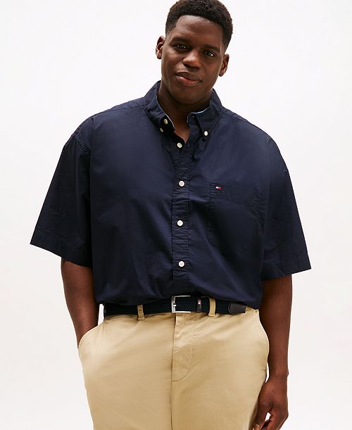 alfani Tommy Hilfiger Men's Big & Tall Maxwell Short-Sleeve Button-Down Shirt Men's Fashion & Accessories
