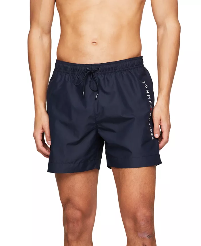 Alfani Tommy Hilfiger Men's Drawstring Logo 7" Swim Trunks Men's Fashion & Accessories