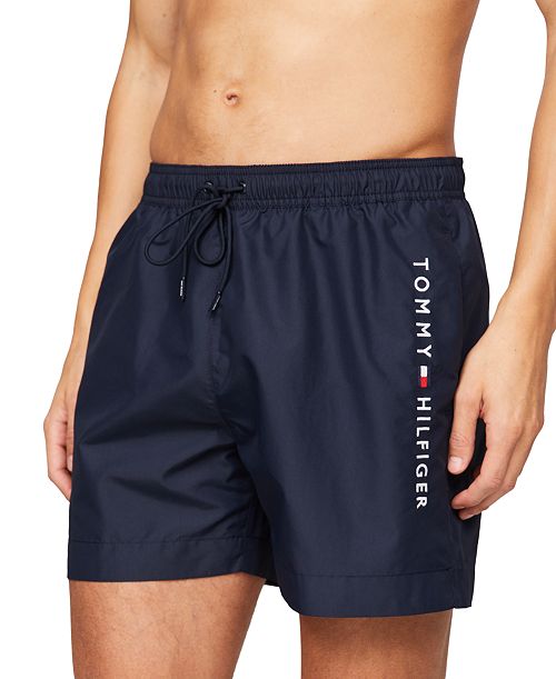 alfani Tommy Hilfiger Men's Drawstring Logo 7" Swim Trunks Men's Fashion & Accessories