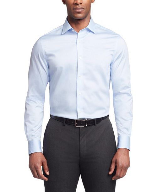alfani Tommy Hilfiger Men's Flex Regular Fit Wrinkle Free Stretch Twill Dress Shirt Men's Fashion & Accessories