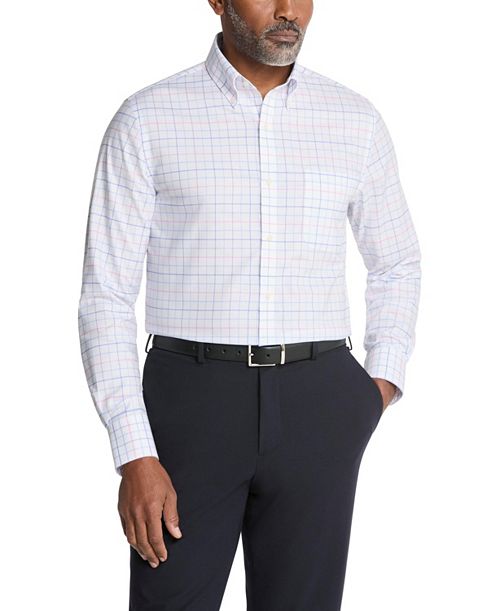 alfani Tommy Hilfiger Men's Flex Wrinkle Free Stretch Pinpoint Dress Shirt Men's Fashion & Accessories