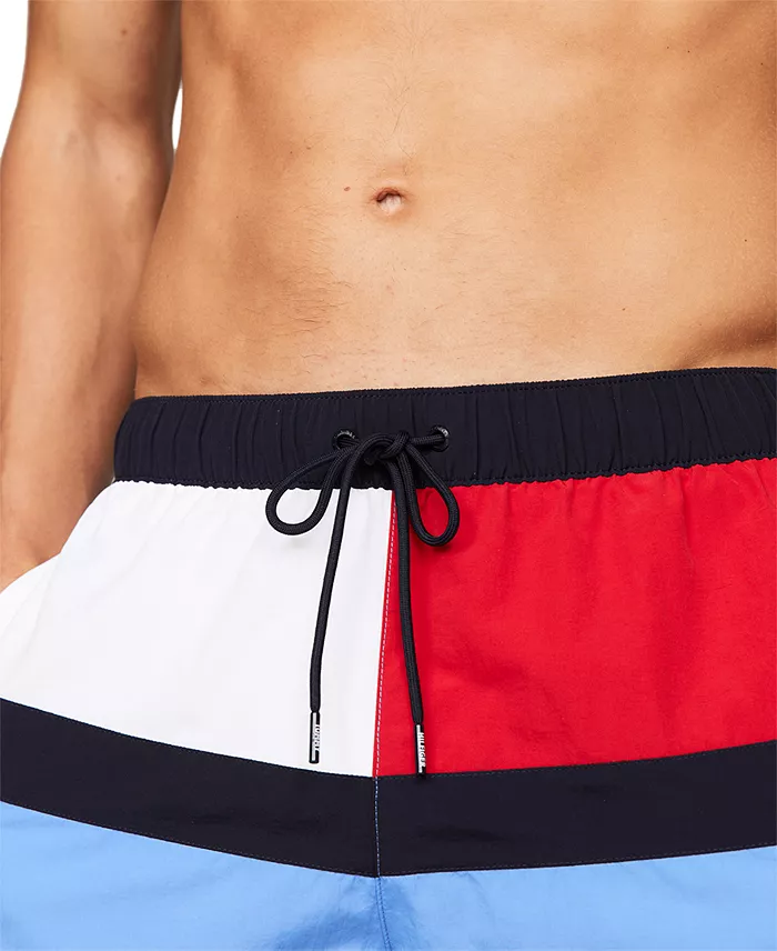 Alfani Tommy Hilfiger Men's Long Drawstring Flag 7" Swim Trunks Men's Fashion & Accessories