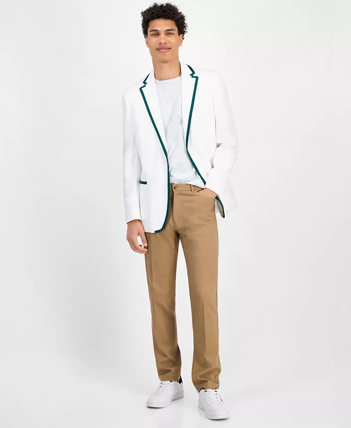 Alfani Tommy Hilfiger Men's Modern-Fit Green Tipped Weave Sport Coat Men's Fashion & Accessories