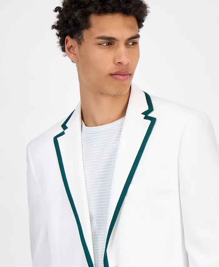 Alfani Tommy Hilfiger Men's Modern-Fit Green Tipped Weave Sport Coat Men's Fashion & Accessories