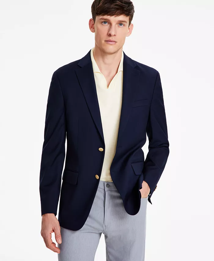 Alfani Tommy Hilfiger Men's Modern-Fit Solid Navy Blazer Men's Fashion & Accessories