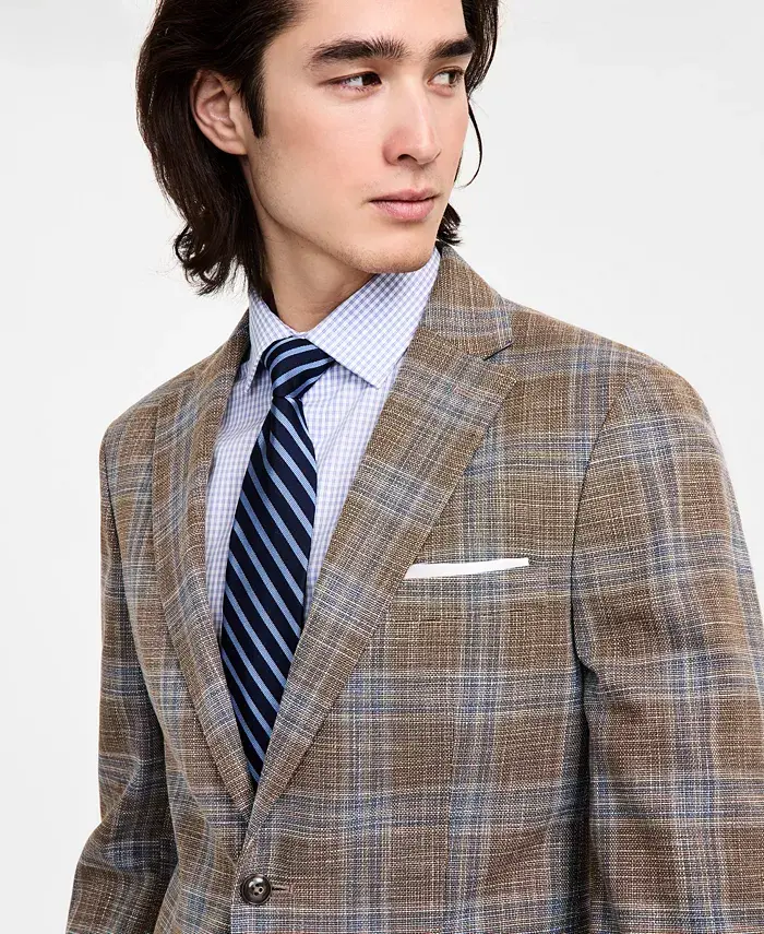 Alfani Tommy Hilfiger Men's Modern-Fit Windowpane Plaid Sport Coat Men's Fashion & Accessories